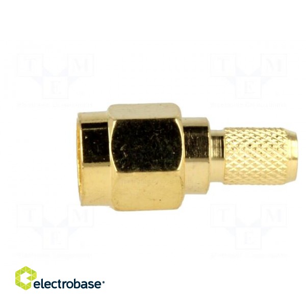 Plug | SMA | male | straight | RG58 | crimped | for cable | gold-plated paveikslėlis 3