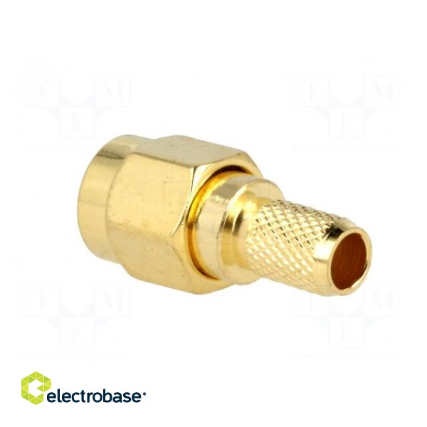 Plug | SMA | male | straight | RG58 | crimped | for cable | gold-plated фото 4