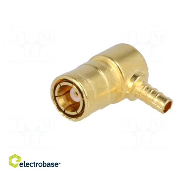 Plug | SMB | female | angled 90° | 50Ω | crimped | for cable | teflon image 2