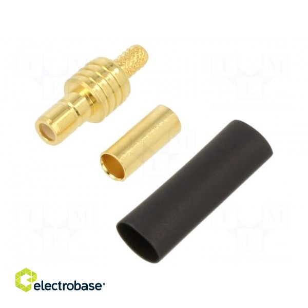 Socket | SMB | male | straight | 50Ω | soldering,crimped | for cable paveikslėlis 1