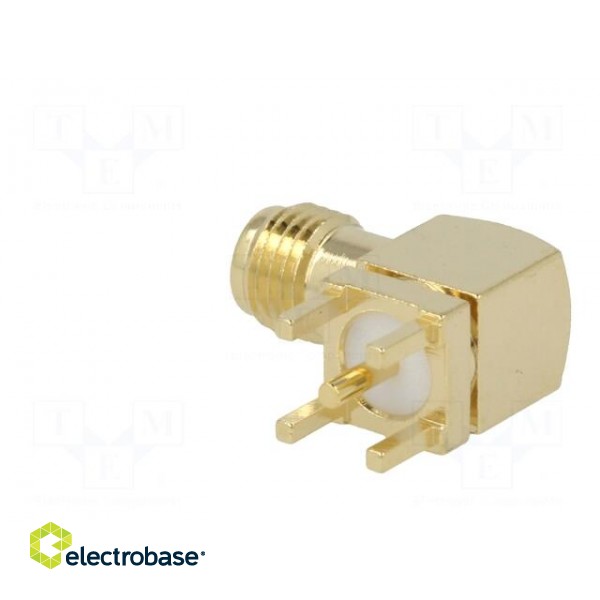 Socket | RP-SMA | male | angled 90° | THT | on PCBs | PTFE | gold-plated image 4