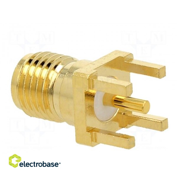 Socket | RP-SMA | male | straight | THT | on PCBs | PTFE | gold-plated image 4
