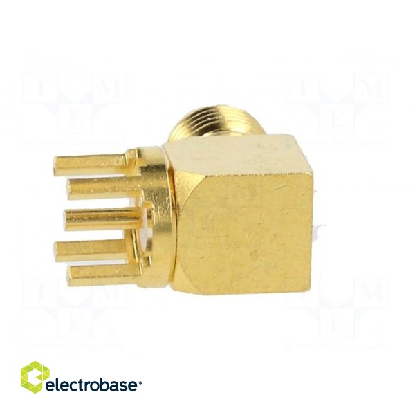 Socket | SMA | female | angled | 50Ω | THT | on PCBs | PTFE | gold-plated image 5