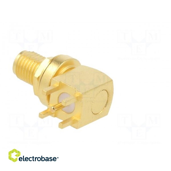 Socket | SMA | female | angled 90° | 50Ω | THT | PTFE | gold-plated | IP67 paveikslėlis 5