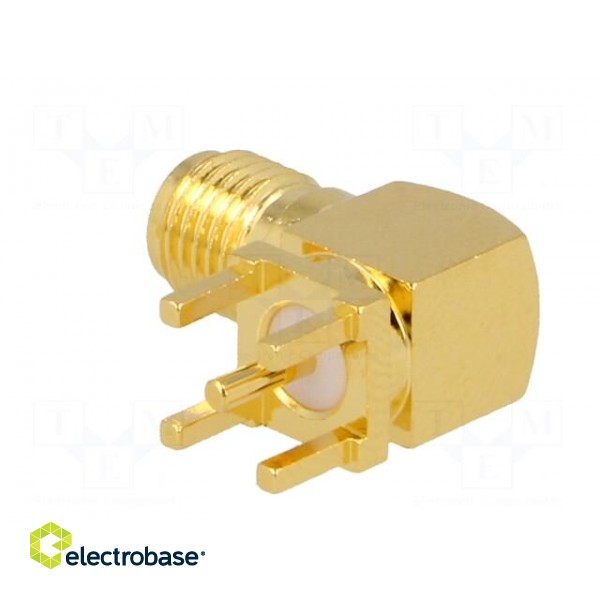 Socket | SMA | female | angled 90° | 50Ω | THT | on PCBs | teflon paveikslėlis 4