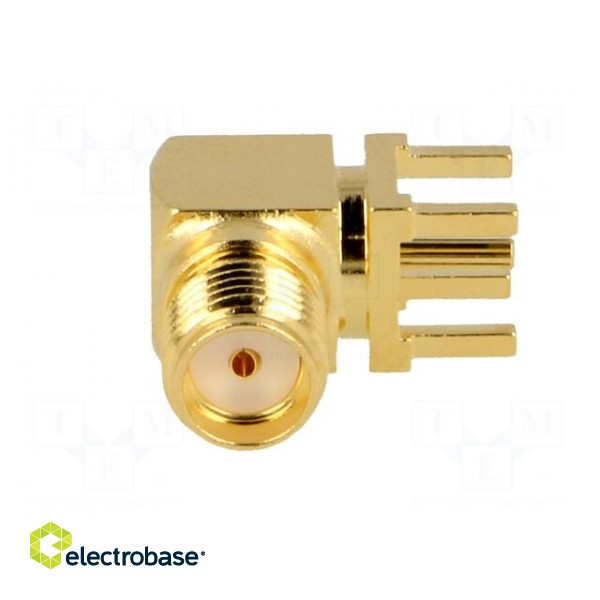 Socket | SMA | female | angled 90° | 50Ω | THT | on PCBs | PTFE image 9