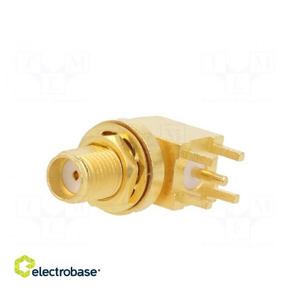 Socket | SMA | female | angled 90° | 50Ω | THT | PTFE | gold-plated | IP67 paveikslėlis 3