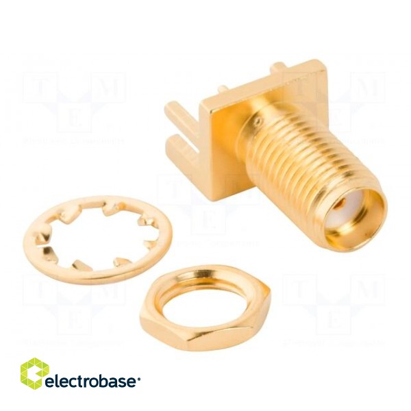 Socket | SMA | female | card edge | 50Ω | SMT | on PCBs | teflon image 2