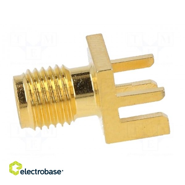 Socket | SMA | female | card edge,middle board mount | horizontal фото 3