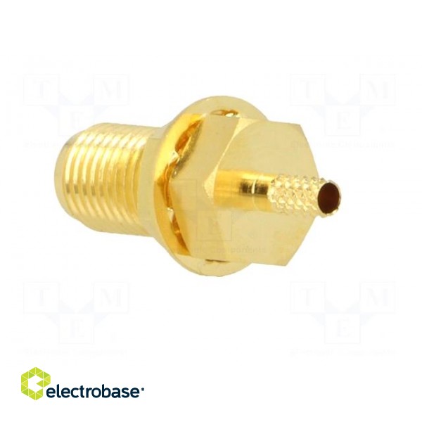 Socket | SMA | female | straight | 50Ω | crimped | for panel mounting image 4