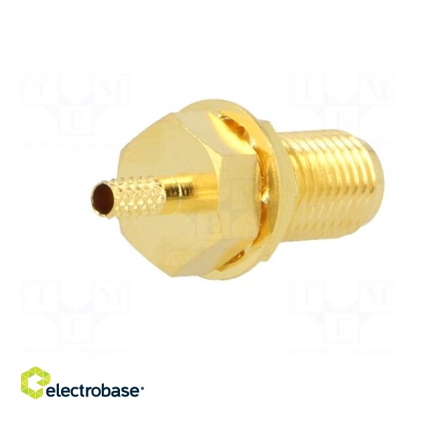 Socket | SMA | female | straight | 50Ω | crimped | for panel mounting paveikslėlis 6