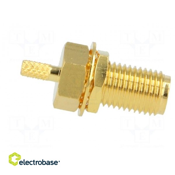 Socket | SMA | female | straight | 50Ω | crimped | for panel mounting image 7