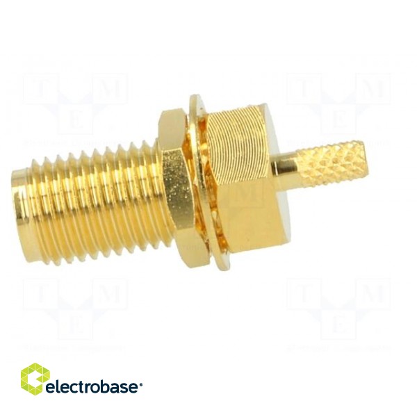 Socket | SMA | female | straight | 50Ω | crimped | for panel mounting image 3