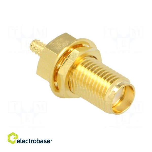 Socket | SMA | female | straight | 50Ω | crimped | for panel mounting image 8