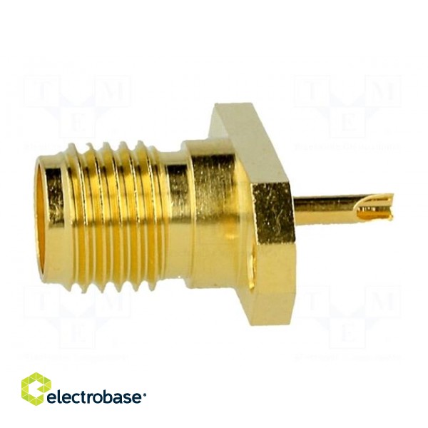 Socket | SMA | female | straight | 50Ω | soldering | teflon | gold-plated image 3