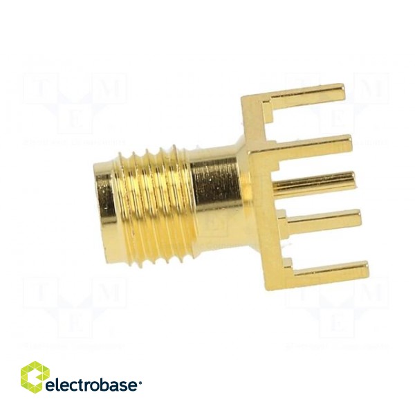 Socket | SMA | female | straight | 50Ω | THT | on PCBs | PTFE | gold-plated фото 3