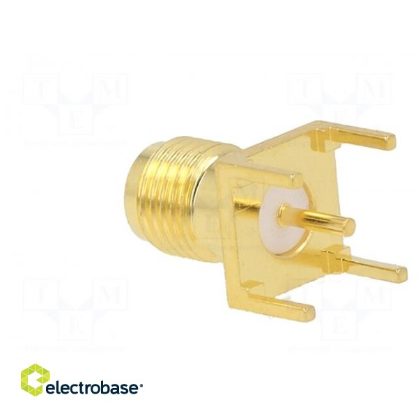 Socket | SMA | female | straight | 50Ω | THT | on PCBs | PTFE | gold-plated фото 4