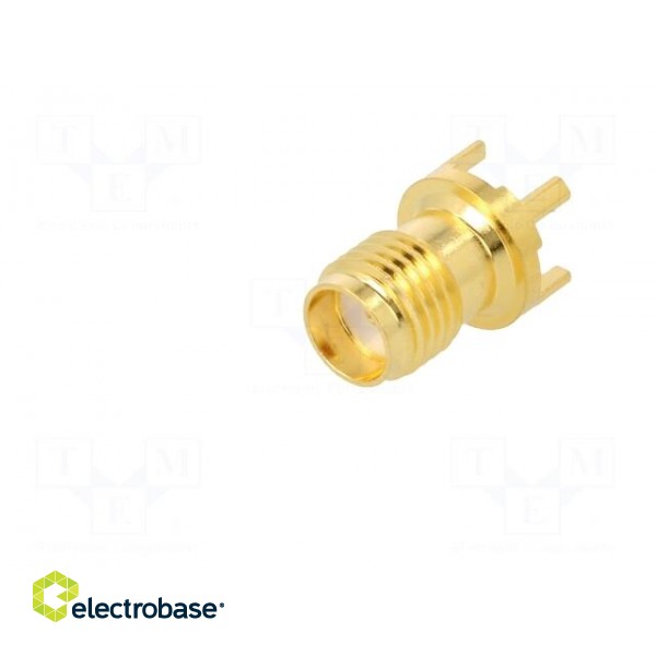 Connector: SMA | socket | female | straight | 50Ω | THT | on PCBs | PTFE image 2