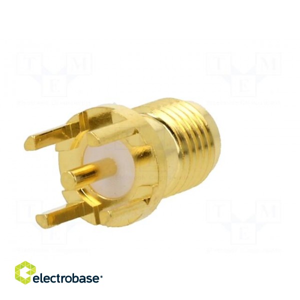 Socket | SMA | female | straight | 50Ω | THT | on PCBs | PTFE | gold-plated image 6