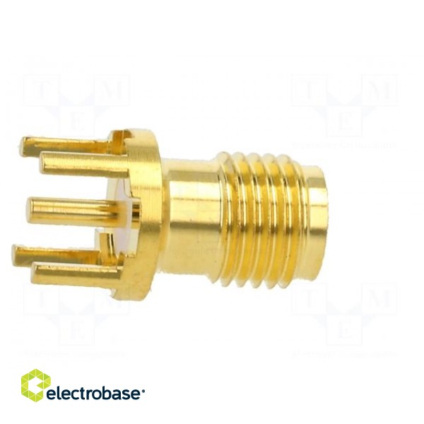 Socket | SMA | female | straight | 50Ω | THT | on PCBs | PTFE | gold-plated image 7