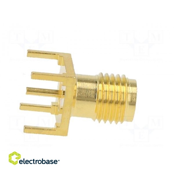 Socket | SMA | female | straight | 50Ω | THT | on PCBs | PTFE | gold-plated фото 7