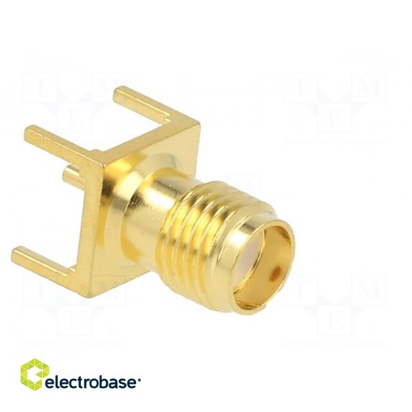 Socket | SMA | female | straight | 50Ω | THT | on PCBs | PTFE | gold-plated image 8