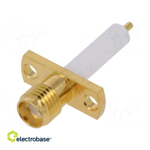 Connector: SMA | socket | female | straight | soldering | PTFE image 1