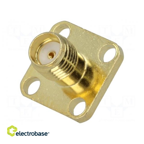 Socket | SMA | female | straight | soldering | gold-plated image 1