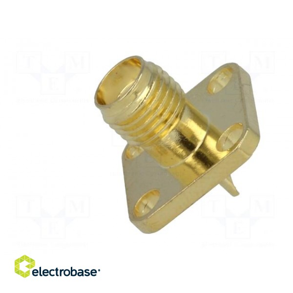 Socket | SMA | female | straight | soldering | gold-plated image 3