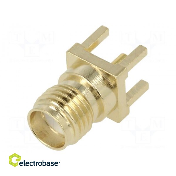 Socket | SMA | female | straight | THT | on PCBs | PTFE | gold-plated фото 1