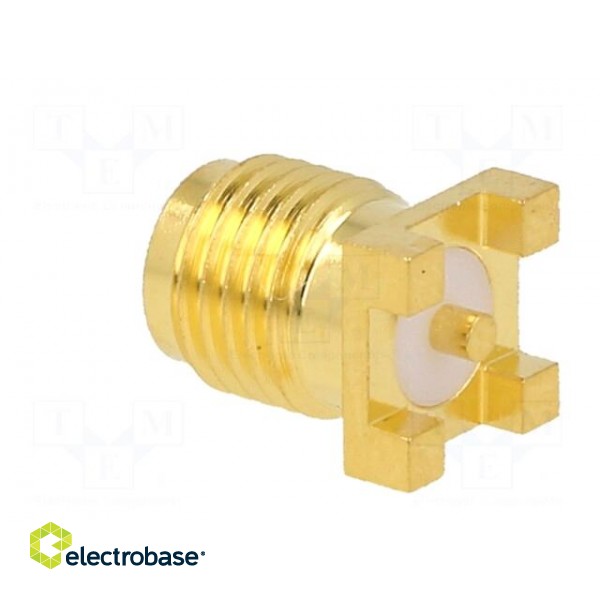 Socket | SMA | female | vertical | 50Ω | SMT | on PCBs | PTFE | gold-plated фото 4