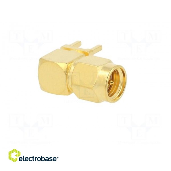 Plug | SMA | male | angled 90° | 50Ω | THT | for cable | PTFE | gold-plated фото 9