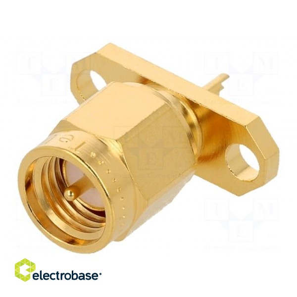 Socket | SMA | male | straight | 50Ω | soldering | teflon | gold-plated image 1