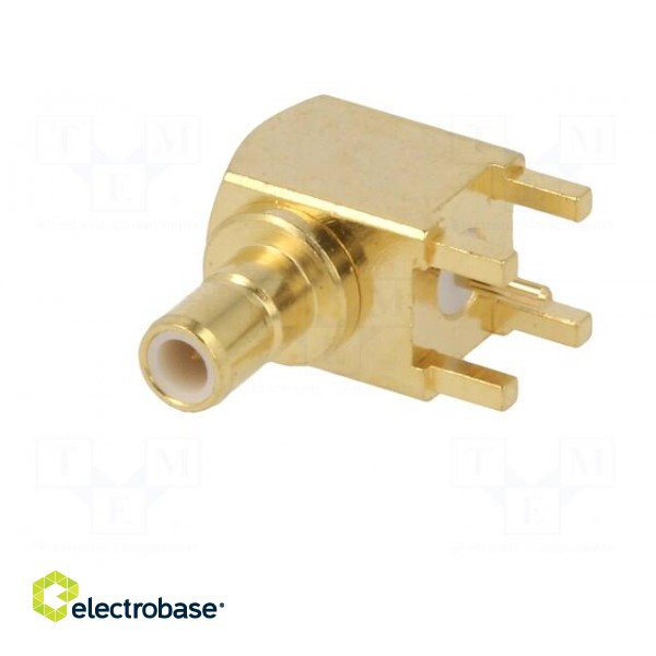 Socket | SMB | female | angled 90° | THT | on PCBs | PTFE | gold-plated image 2