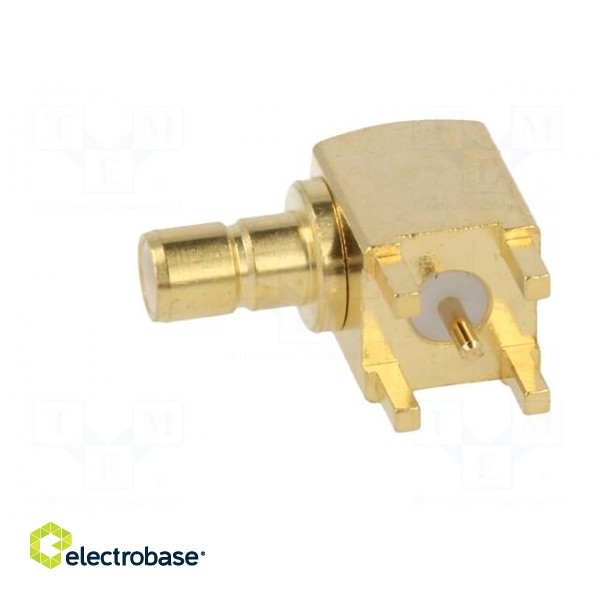 Socket | SMB | female | angled 90° | THT | on PCBs | PTFE | gold-plated image 3