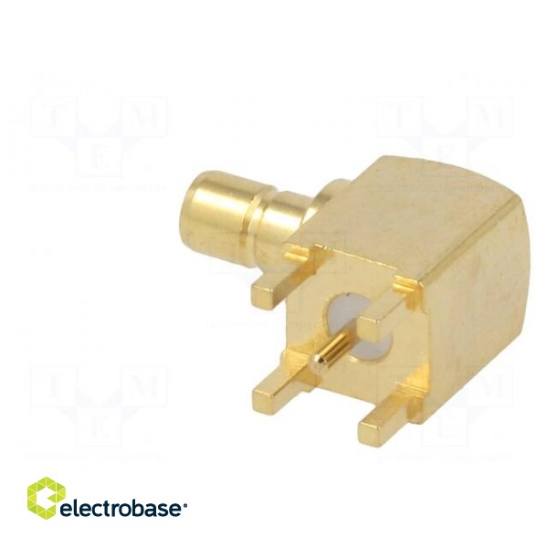 Socket | SMB | female | angled 90° | THT | on PCBs | PTFE | gold-plated image 4