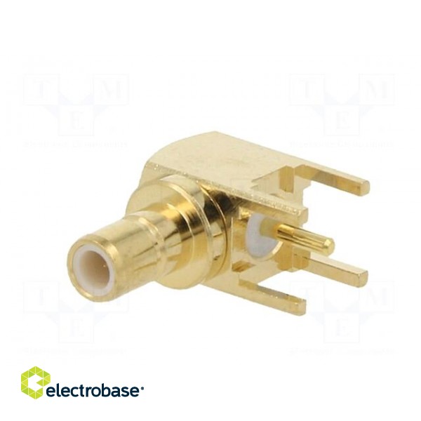 Socket | SMB | female | angled 90° | THT | on PCBs | PTFE | gold-plated image 2