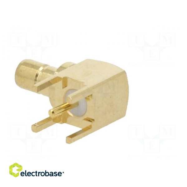 Socket | SMB | female | angled 90° | THT | on PCBs | PTFE | gold-plated image 4