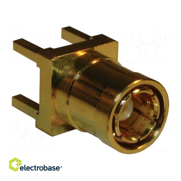 Socket | SMB | female | straight | 50Ω | THT | for cable | PTFE | Mat: brass image 3