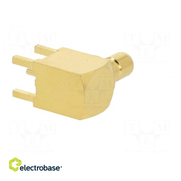 Socket | SMB | male | angled 90° | 50Ω | THT | for cable | PTFE | Mat: brass image 6