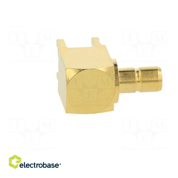 Socket | SMB | male | angled 90° | 50Ω | THT | for cable | PTFE | Mat: brass image 7