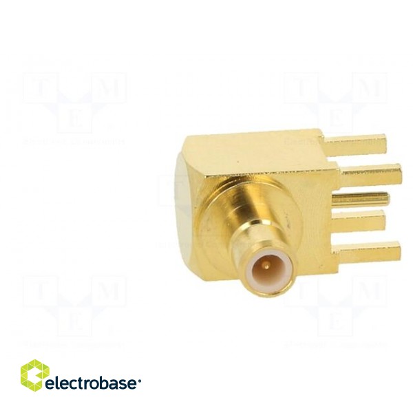 Socket | SMB | male | angled 90° | 50Ω | THT | for cable | PTFE | Mat: brass image 9