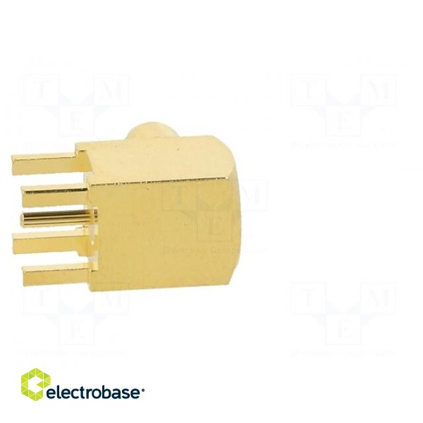 Socket | SMB | male | angled 90° | 50Ω | THT | for cable | PTFE | Mat: brass image 5