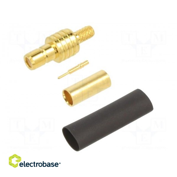 Socket | SMB | male | straight | 50Ω | soldering,crimped | for cable фото 2