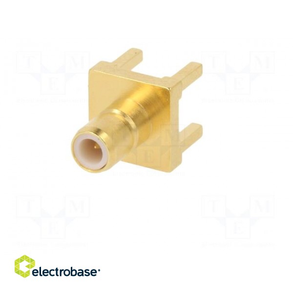 Socket | SMB | male | straight | 50Ω | THT | for cable | PTFE | gold-plated фото 4