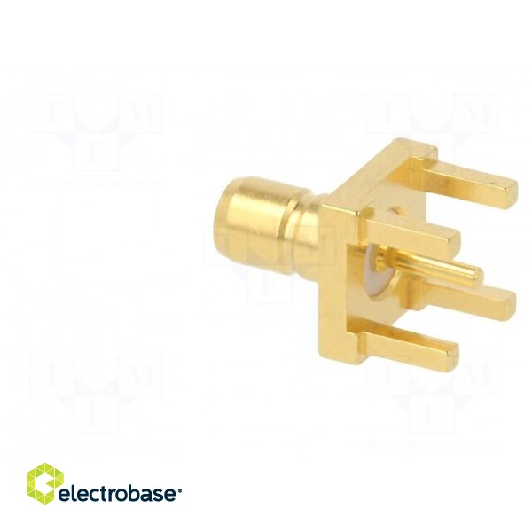 Socket | SMB | male | straight | 50Ω | THT | for cable | PTFE | gold-plated image 6