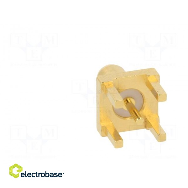 Socket | SMB | male | straight | 50Ω | THT | for cable | PTFE | gold-plated image 7
