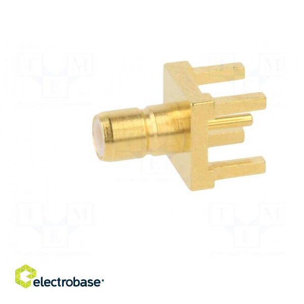 Socket | SMB | male | straight | 50Ω | THT | for cable | PTFE | gold-plated paveikslėlis 5