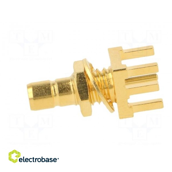 Socket | SMB | male | straight | 50Ω | THT | PTFE | gold-plated | Mat: brass image 4