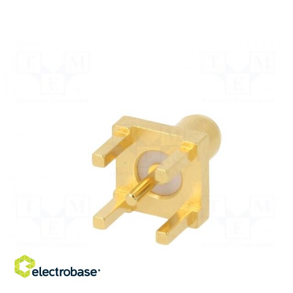 Socket | SMB | male | straight | 50Ω | THT | for cable | PTFE | gold-plated фото 8